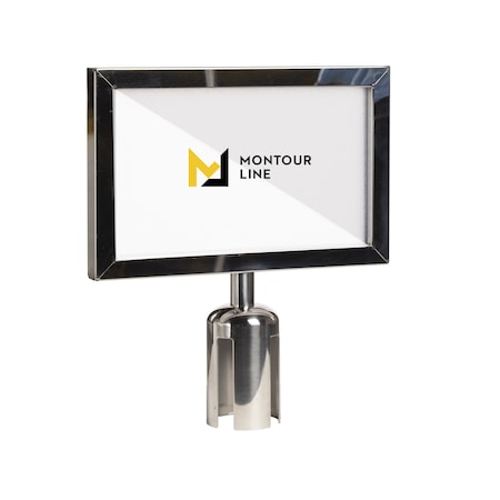 Montour Line Stanchion Post Top Sign Frame 7 x 11 in. H Polished Stainless Steel HDSF-711-H-PS